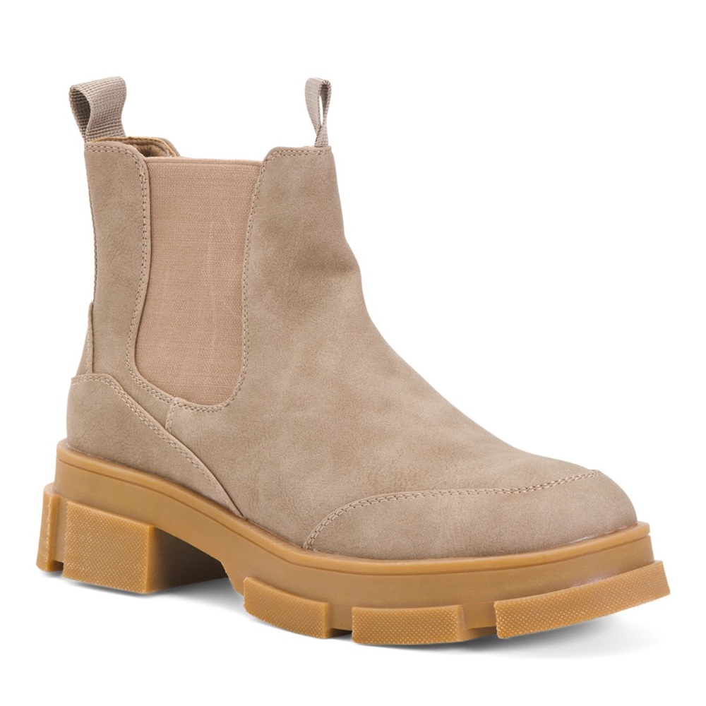 Innovation Taupe Suede Chelsea booties